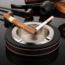 百诚正品雪茄烟缸金属创意时尚个性精品真皮大烟灰缸送礼广告