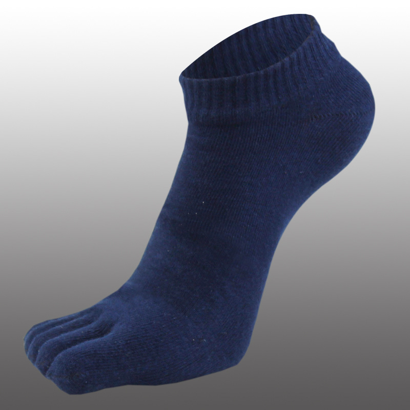 Cinco dedos Shu cinco dedos calcetines hilo de algodón tubo corto color sólido calcetines de los hombres procesamiento al por mayor dedo del pie calcetines cinco dedo del pie absorbente de sudor casual