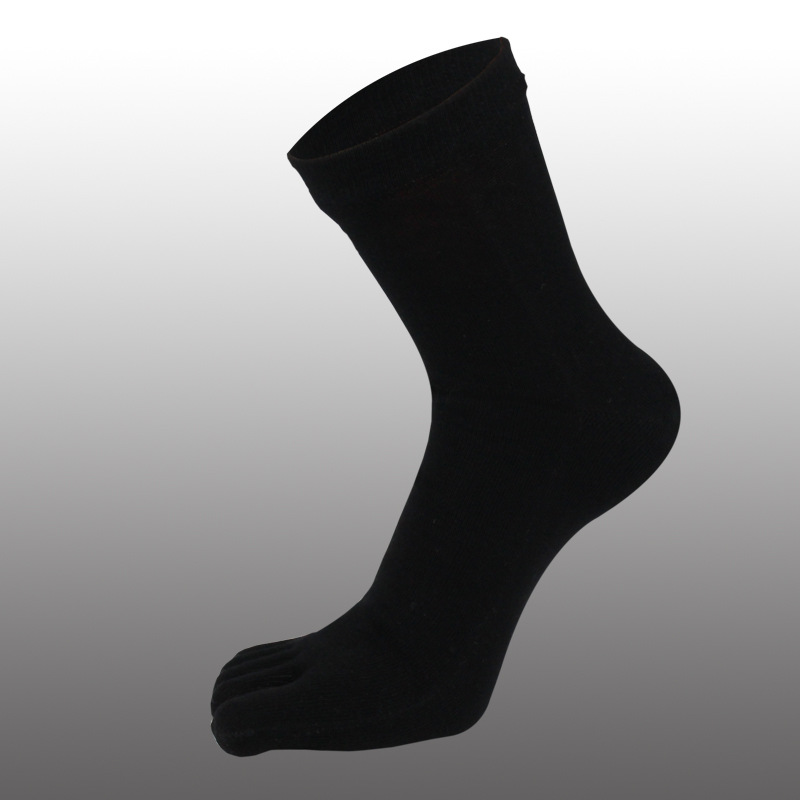 Cinco dedos Shu cinco dedos calcetines hilo de algodón tubo corto color sólido calcetines de los hombres procesamiento al por mayor dedo del pie calcetines cinco dedo del pie absorbente de sudor casual