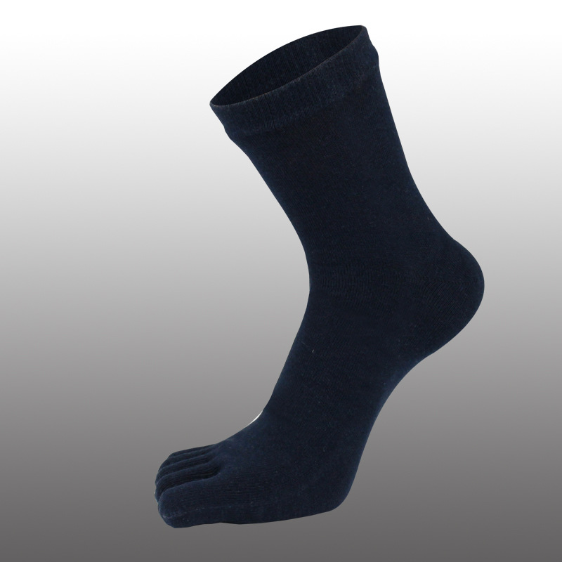 Cinco dedos Shu cinco dedos calcetines hilo de algodón tubo corto color sólido calcetines de los hombres procesamiento al por mayor dedo del pie calcetines cinco dedo del pie absorbente de sudor casual