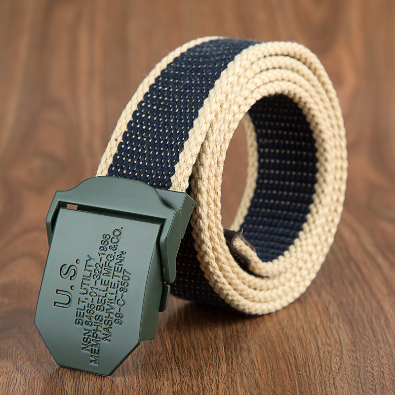 Ejército Verde EE. UU. hebilla automática cinturón de lona casual de los hombres al aire libre cinturón de lona se puede alargar cualquier venta directa de fábrica