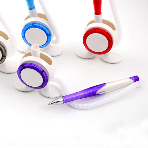 Qibo desk pen printable logo ballpoint pen oily counter pen paste desk pen advertising pen writing tool