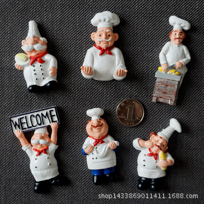 New Cartoon Chef Phone Case Patch Bread Chef Chef Refrigerator Sticker Magnet Message Sticker Home Decorations