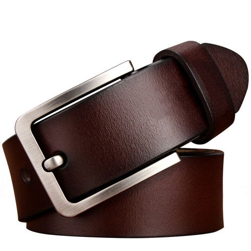 New men's genuine leather belt European and American retro pin buckle belt versatile thick cowhide trouser belt exclusive for cross-border supply