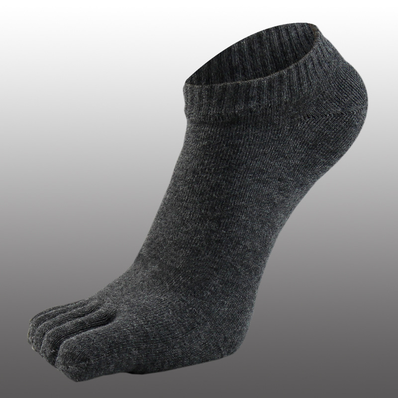 Cinco dedos Shu cinco dedos calcetines hilo de algodón tubo corto color sólido calcetines de los hombres procesamiento al por mayor dedo del pie calcetines cinco dedo del pie absorbente de sudor casual