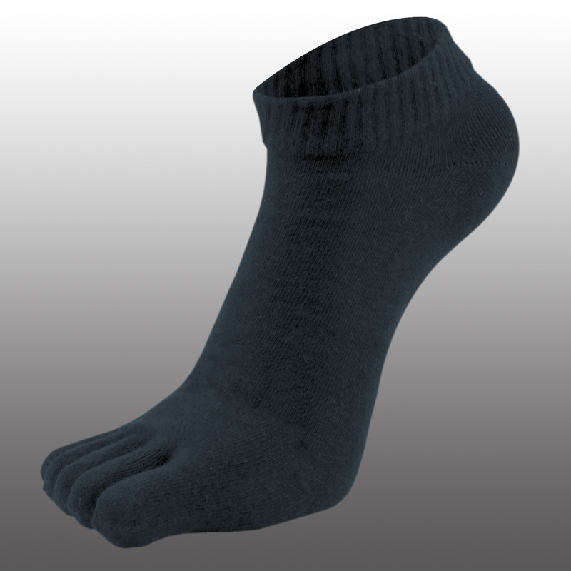 Cinco dedos Shu cinco dedos calcetines hilo de algodón tubo corto color sólido calcetines de los hombres procesamiento al por mayor dedo del pie calcetines cinco dedo del pie absorbente de sudor casual