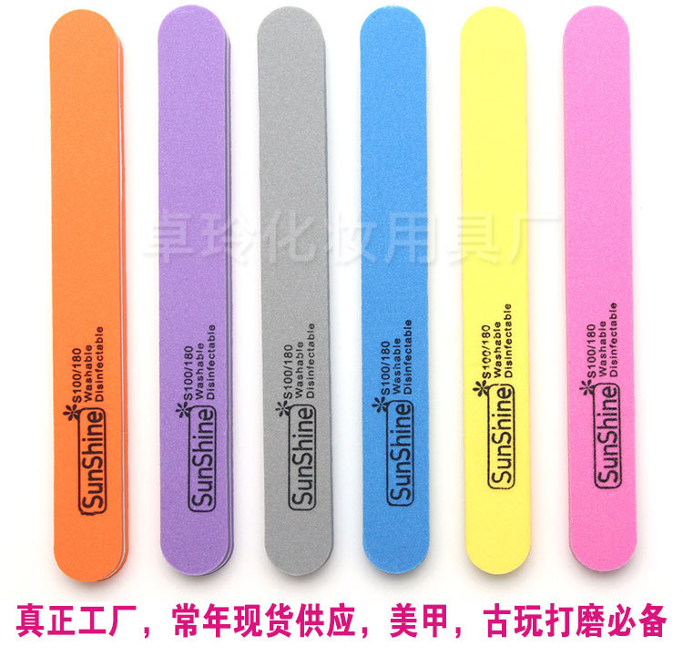 Ficha de esponja de uñas de cabeza redonda recta, ficha de esponja impermeable y resistente al desgaste, ficha de uñas pulidas, ficha de uñas para el cliente