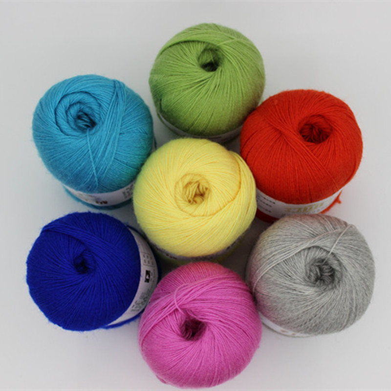 羔羊绒毛线238手编细混纺毛衣伴侣毛线亲肤钩编羊绒细纱线46色选