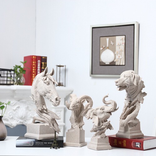 American country style creative decoration sculpture ornaments living room study bookcase TV cabinet sandstone handicraft ornaments