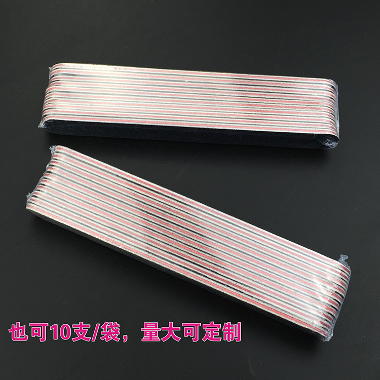 Archivo de uñas rectangular en stock perenne, tira de pulido de placa de goma de corazón rojo, polidor de uñas de doble cara, papel de lija resistente al desgaste