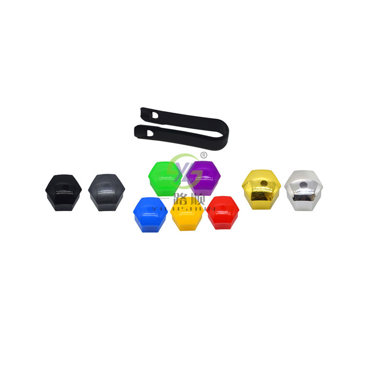 Tornillo del neumático de coche 17mm galvanoplastia rueda cubo decorativo cubierta polvo 105 unids caja HE39