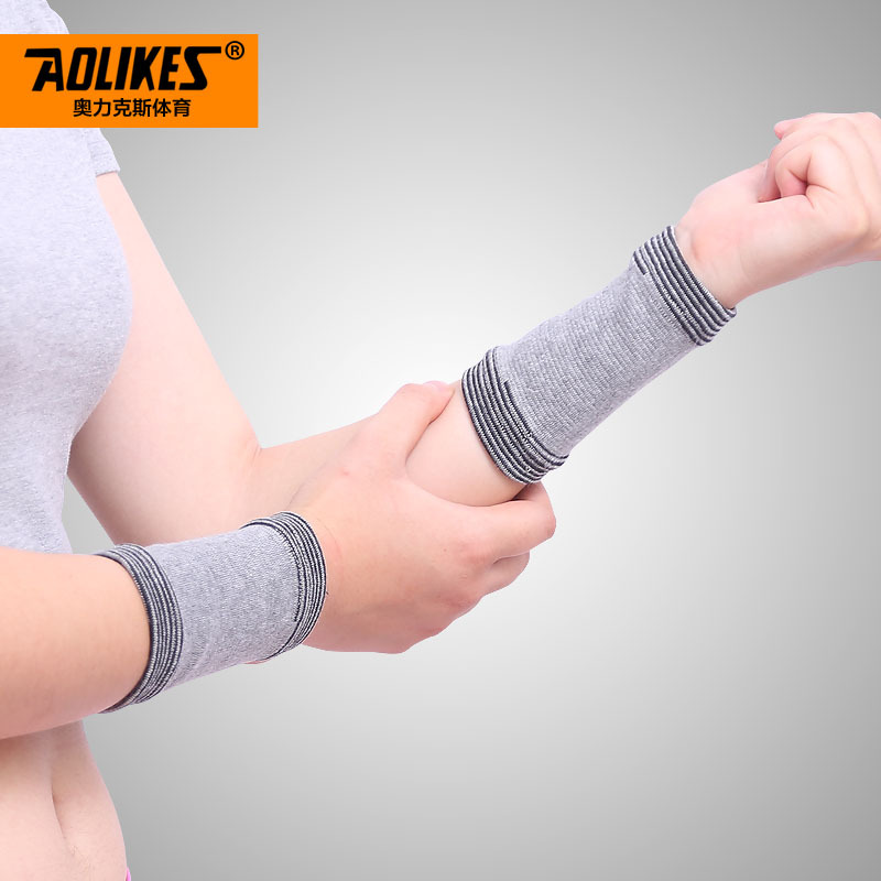 Fábrica en stock al por mayor deportes pulsera poliéster algodón pulsera de punto sudor absorbente transpirable baloncesto elástico pulsera fitness