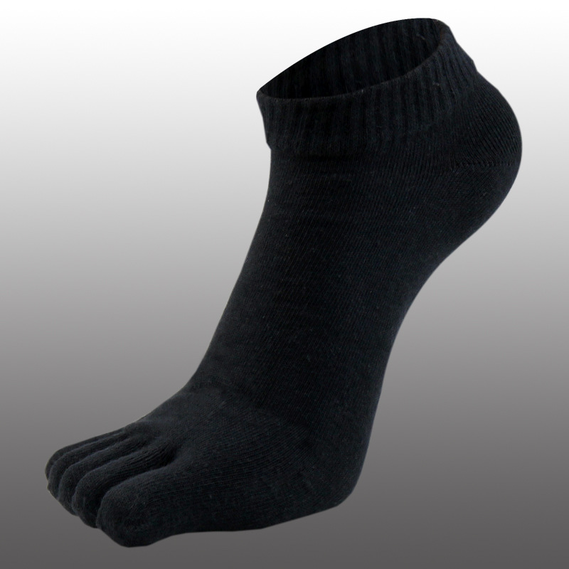 Cinco dedos Shu cinco dedos calcetines hilo de algodón tubo corto color sólido calcetines de los hombres procesamiento al por mayor dedo del pie calcetines cinco dedo del pie absorbente de sudor casual