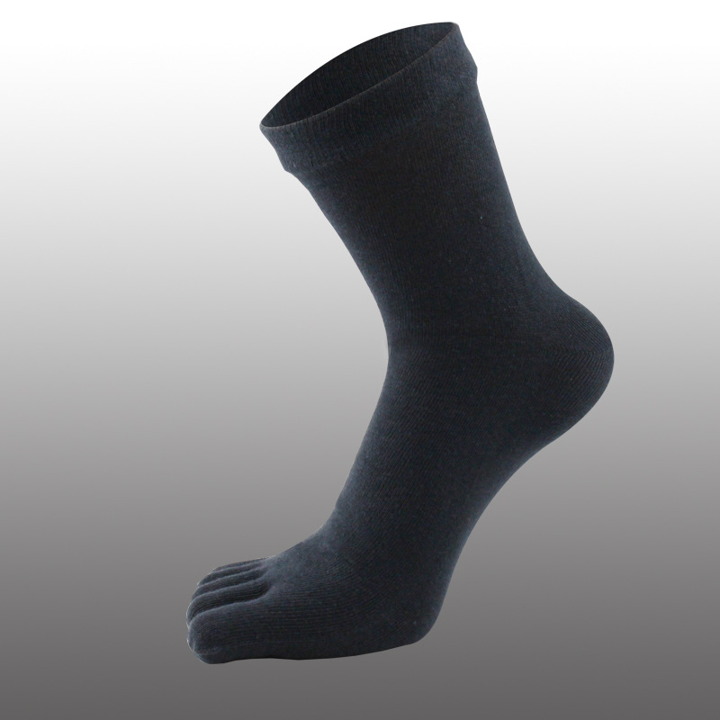 Cinco dedos Shu cinco dedos calcetines hilo de algodón tubo corto color sólido calcetines de los hombres procesamiento al por mayor dedo del pie calcetines cinco dedo del pie absorbente de sudor casual