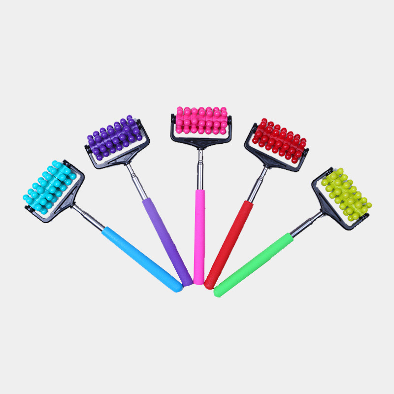 Masajeador de rodillos telescópicos de todo el cuerpo de acero inoxidable rodillo de masaje telescópico de cuatro secciones masajeador de empuje de espalda masaje telescópico