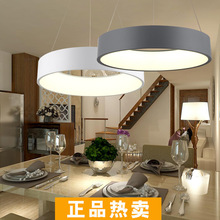 led吊灯现代大气圆圈客厅餐厅灯具个性简约圆形办公室卧室书房灯
