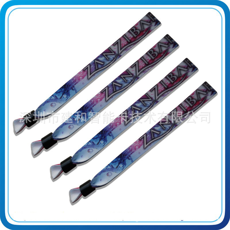 供应 IC织唛手腕带 NFC提花手腕带 涤纶礼品 rfid一次性手腕带