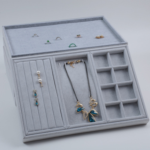 Jewelry Display Counter Display Tray Icicle Fleece Ring Necklace Earring Ring Storage Box Prop Accessory Rack