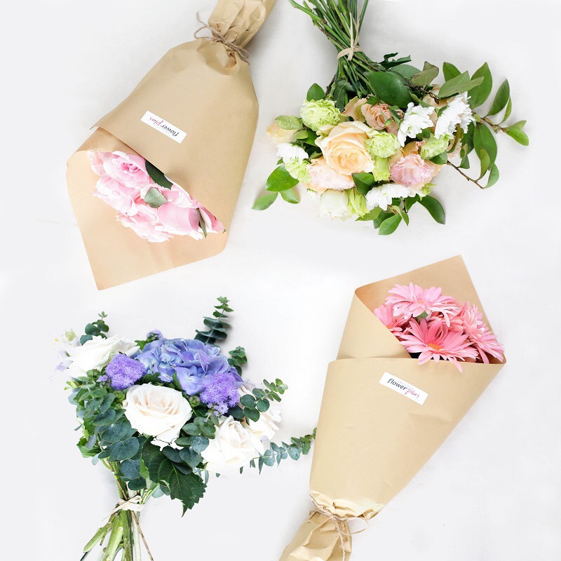 Papel de embalaje de color sólido papel de embalaje de flores papel Kraft papel de fondo papel de regalo de tiro al por mayor 50 hojas