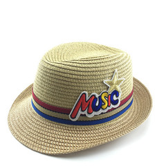 2024 spring and summer new straw jazz hat baby straw hat music hat children's straw hat factory direct sale