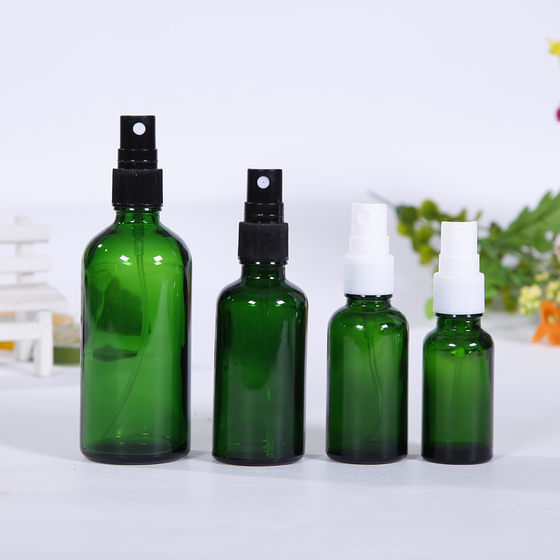 Pulverizar botella de aceite esencial cabeza de pulverización de aluminio electroquímico tapa alta botella de aceite esencial galvanoplastia embalaje portátil viaje pequeña botella de muestra botella de vidrio
