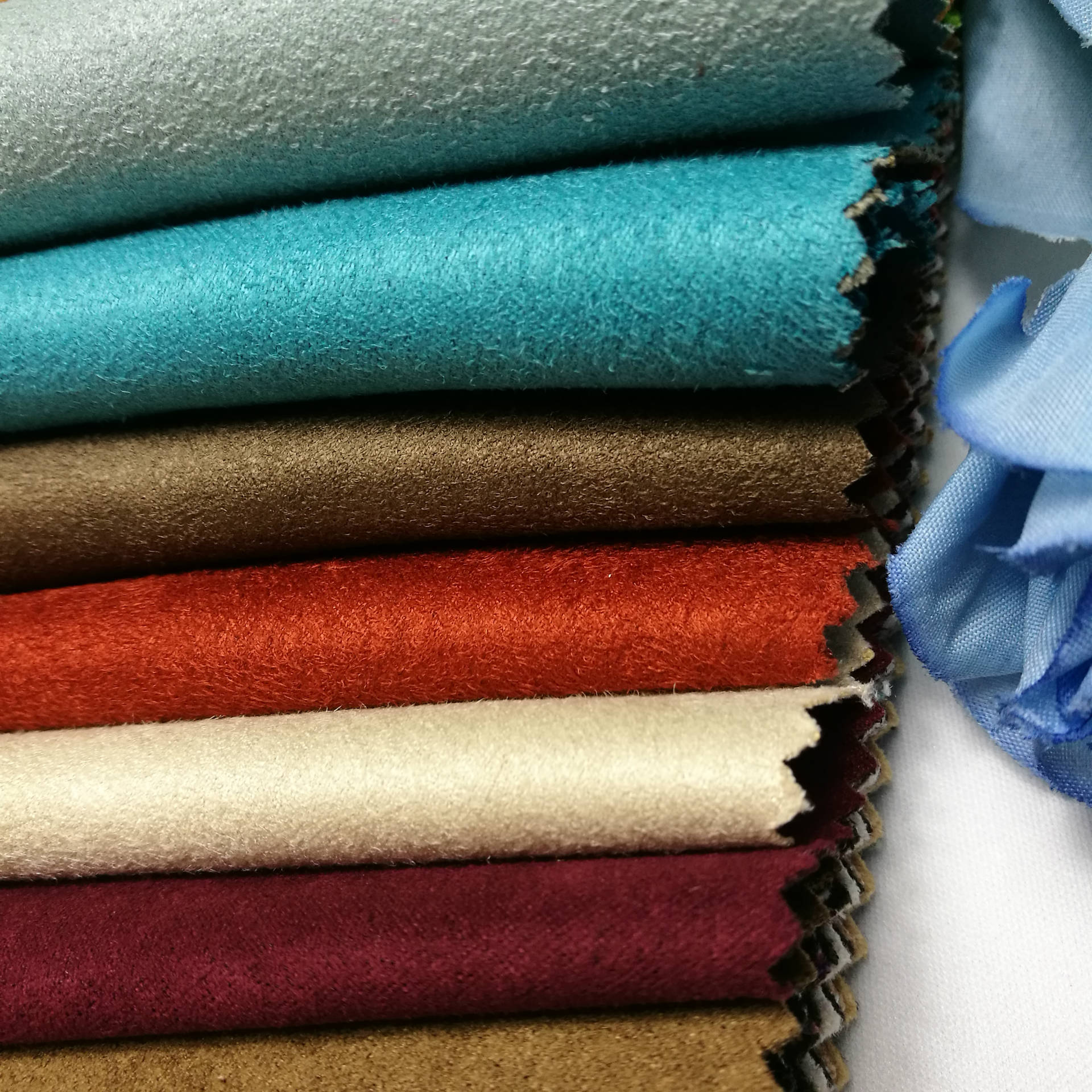 涤纶海岛纤维双面麂皮绒拉毛仿皮绒 压膜烫金复合服装鞋材面料