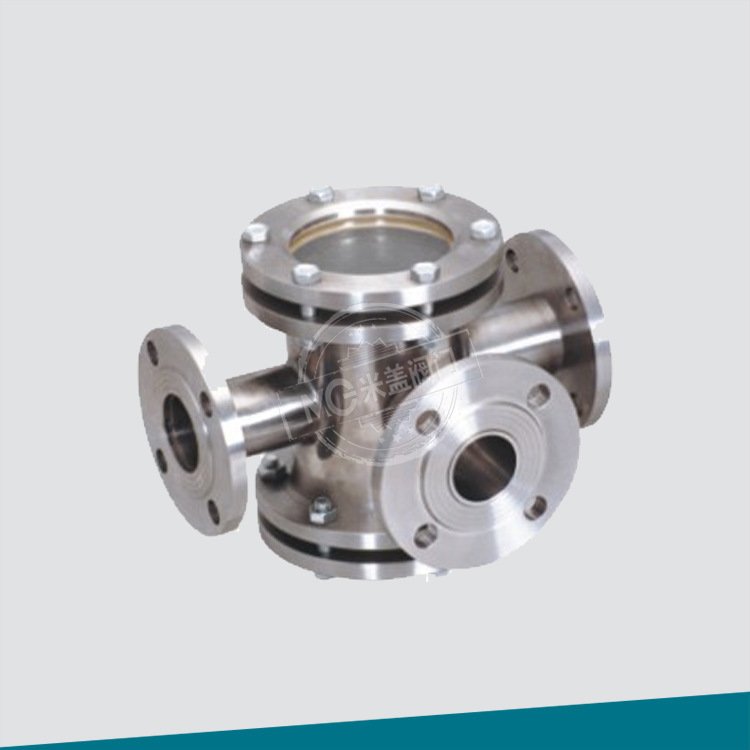 直通法兰视镜 四通视盅 十字四通式玻璃视镜卫生级 管道视镜316L