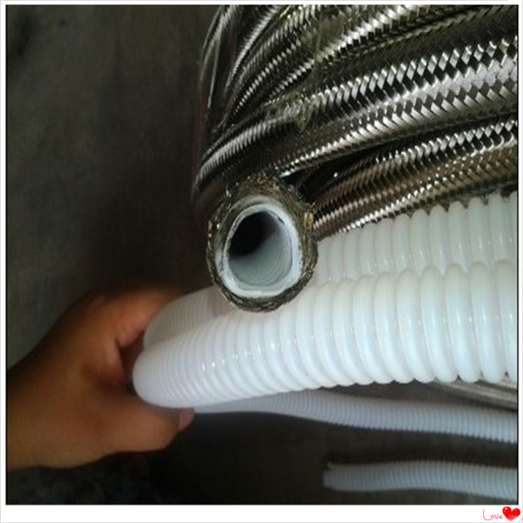 PTFE乳白色聚四氟乙烯管 耐强酸强碱耐温280℃铁氟龙波纹管