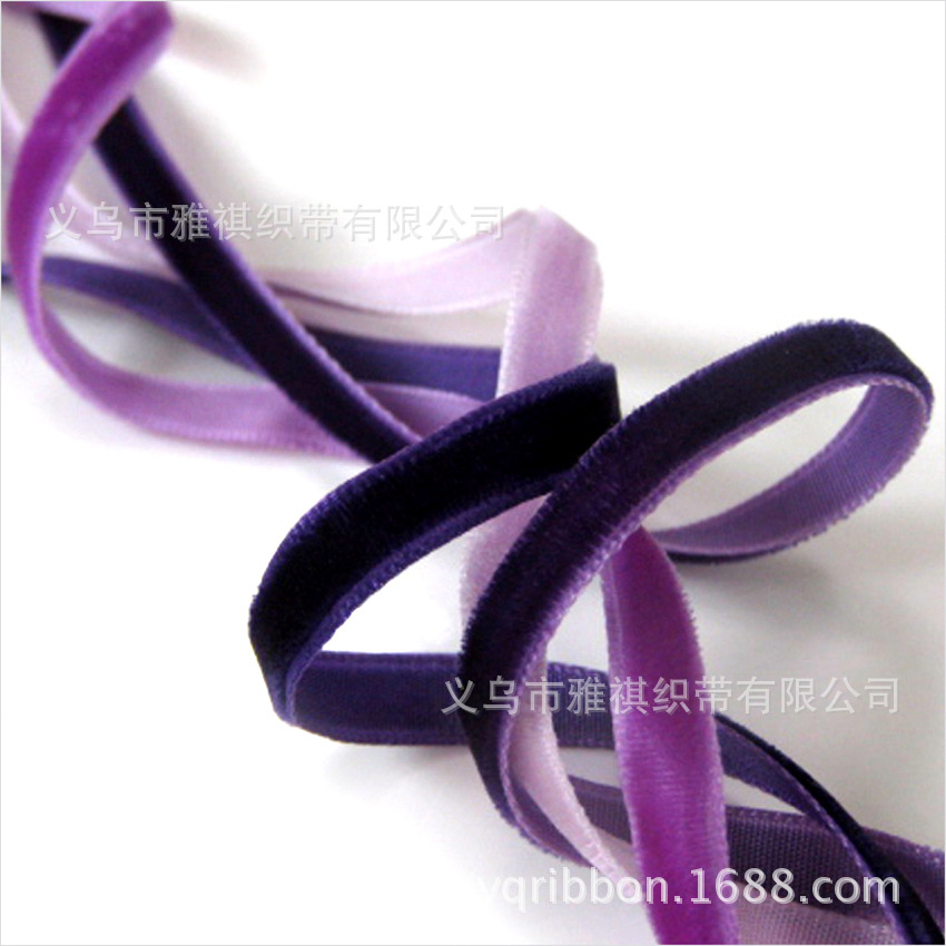 0.6cm单面丝绒带植绒带天鹅绒带绒面缎带鞋面装饰带包装饰品彩带