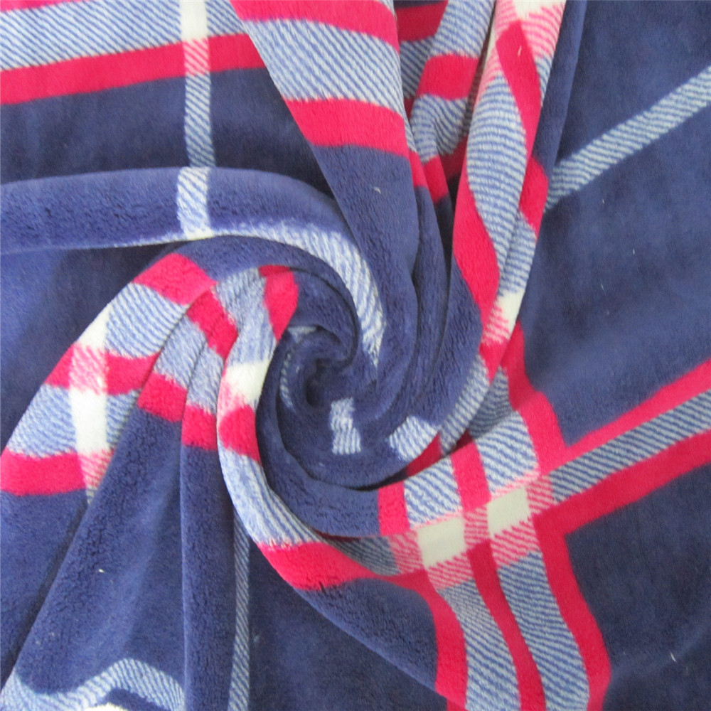 奥胜针纺织爆款珊瑚绒印花面料150d288f 双面珊瑚绒睡衣家纺面料