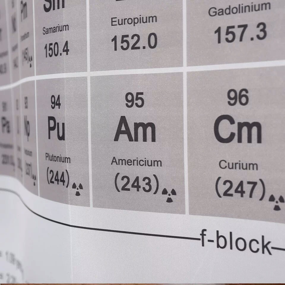 Elemento Tabla periódica a prueba de agua --- Gancho de plástico tipo C-Venta directa de fábrica-Cortina de ducha de impresión digital Cortina de partición de baño