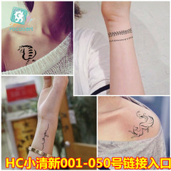 Supply Korean tattoo stickers English cat five-pointed star diamond Harajuku tattoo stickers for men and women HC01-HC40
