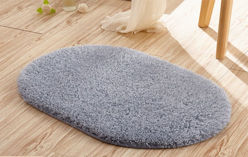 Cross -border explosion European and American hot -selling oval lamb cashmere carpet bathroom bathroom anti -slip door pad