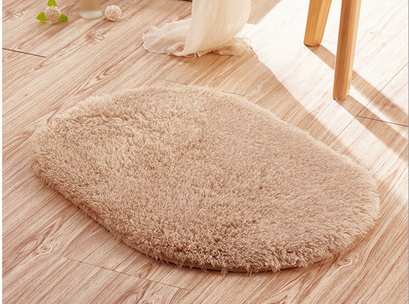 Cross -border explosion European and American hot -selling oval lamb cashmere carpet bathroom bathroom anti -slip door pad