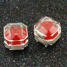 透明小戒指盒 水晶亚克力加厚晶莹剔透装戒指耳钉小物件小八角盒