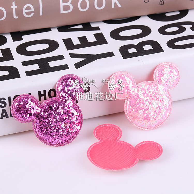2020 新款 金粉亮布超声波米老鼠片 儿童服饰辅助材料 厂家供应