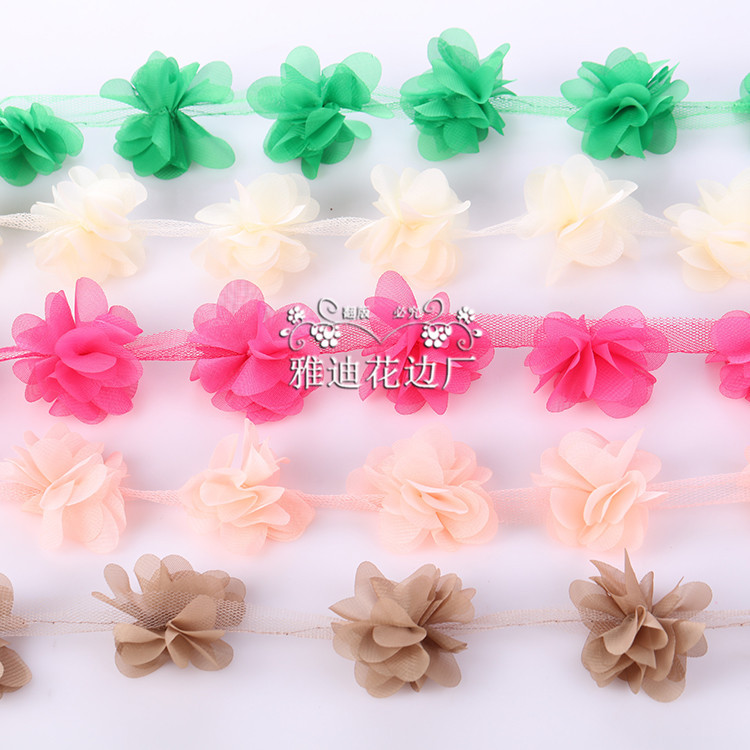 立体雪纺花边 diy手工花朵 衣服装饰配件辅料 6公分 厂家供应