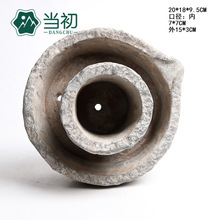 当初新款创意多肉欧式仿石墨花盆个性纯手工做旧复古家居艺术摆品