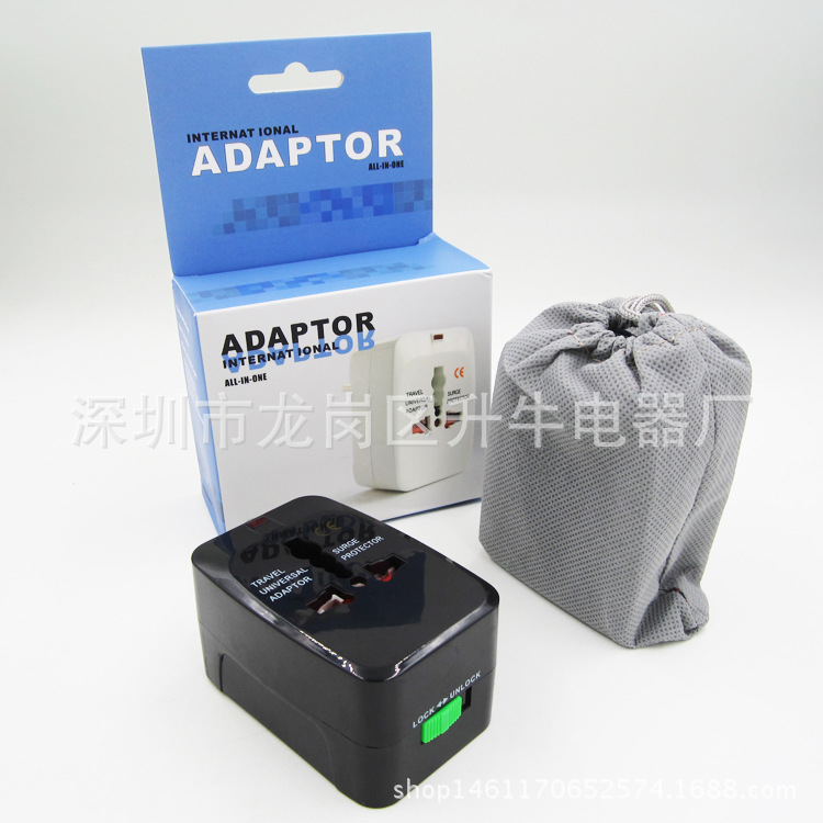 Enchufe de conversión global negro enchufe de conversión de múltiples funciones convertidor de enchufe universal global
