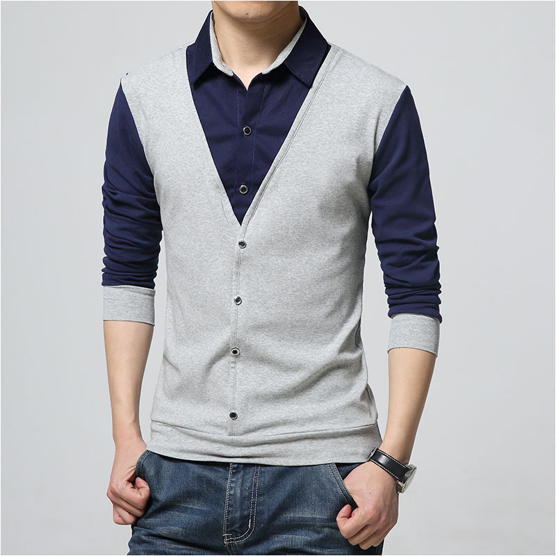 Maglia a maniche lunghe da uomo con collo a polo elegante_voghion.com