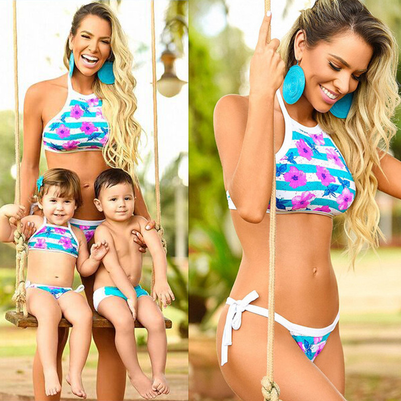 2018 European and American ebay New Women's Clothing Dunhuang Split bikini Printed Swimsuit Swimwear Parent-Child bikini 2018 European and American ebay New Women's Clothing Dunhuang Split bikini Printed Swimsuit Swimwear Parent-Child bikini