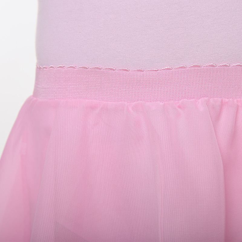 En Stock ropa de baile para niños de algodón doble Sling mono gimnasia práctica Ballet media longitud traje de falda de gasa