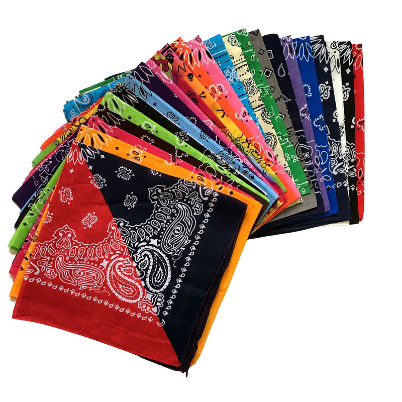 Cotton Double Amoeba Cashew Flower Square Scarf Outdoor Sports Hip-Hop Street Dance Square Riding Magic Scarf Mask