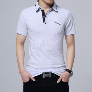 2024 New Summer Korean Style Lapel Advertising Shirt Work Clothes Short-Sleeved T-Shirt Cultural Shirt Men's Short-Sleeved
