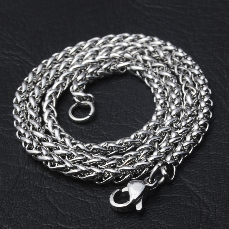 Men's Necklace Stainless Steel Chain diy Jewelry Accessories Titanium Steel European and American Hot-selling Keel Chain Girl's Pendant Matching Chain