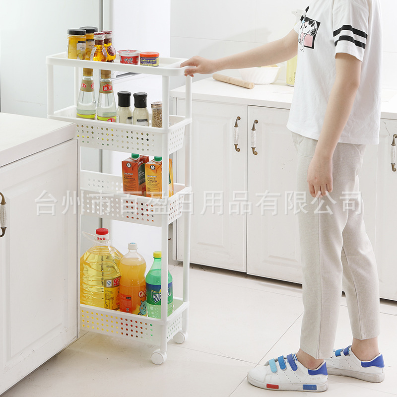 厂家现货批发塑料置物架厨房收纳架 家居收纳夹缝置物架一件代发