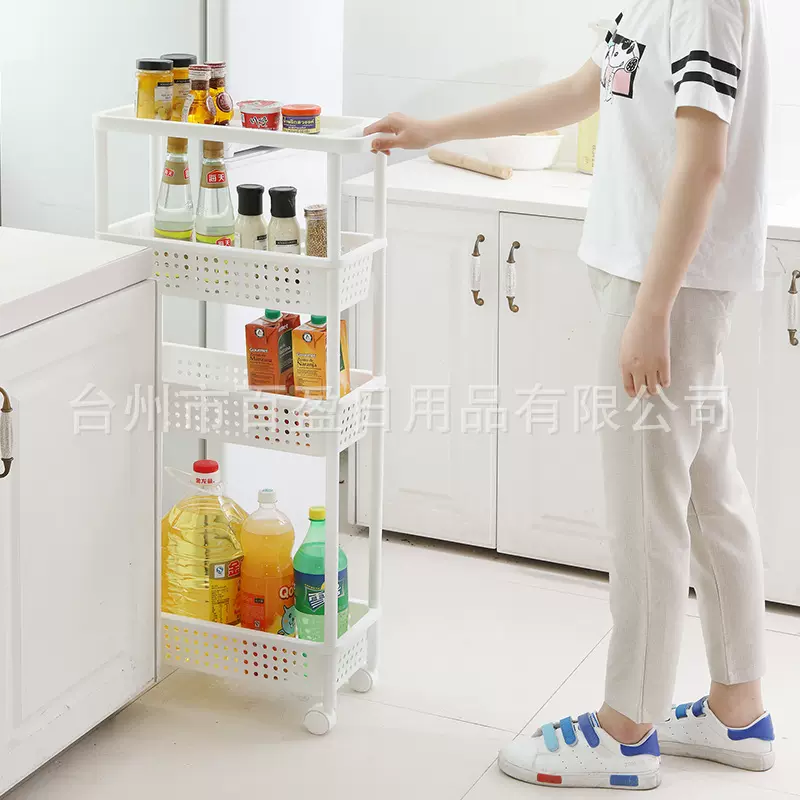 厂家现货批发塑料置物架厨房收纳架 家居收纳夹缝置物架一件代发