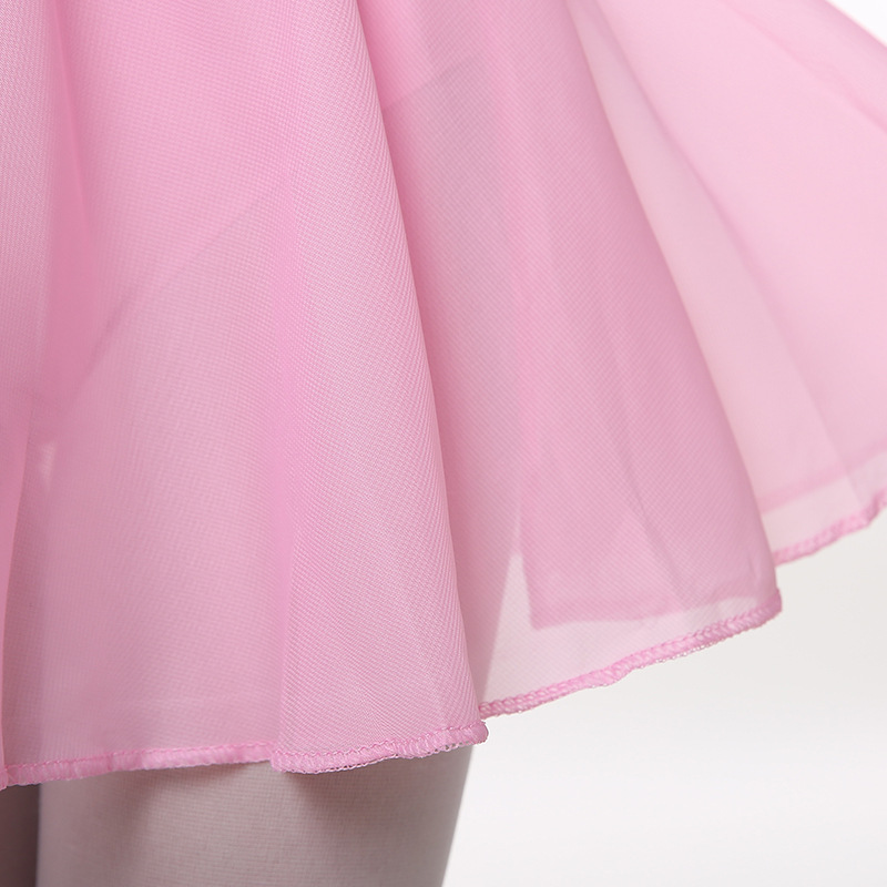 En Stock ropa de baile para niños de algodón doble Sling mono gimnasia práctica Ballet media longitud traje de falda de gasa