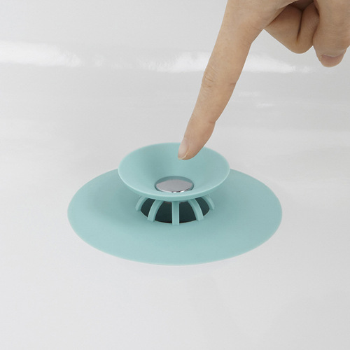 Kitchen sink filter, under-sink drain hair strainer, bathroom silicone hair-blocking suction cup floor drain cover