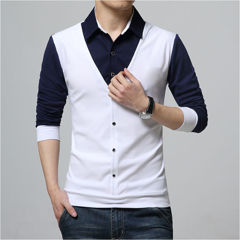 T-shirt da uomo 2024 Nuova T-shirt da uomo grande con colletto polo e top a maniche lunghe da uomo_voghion.com